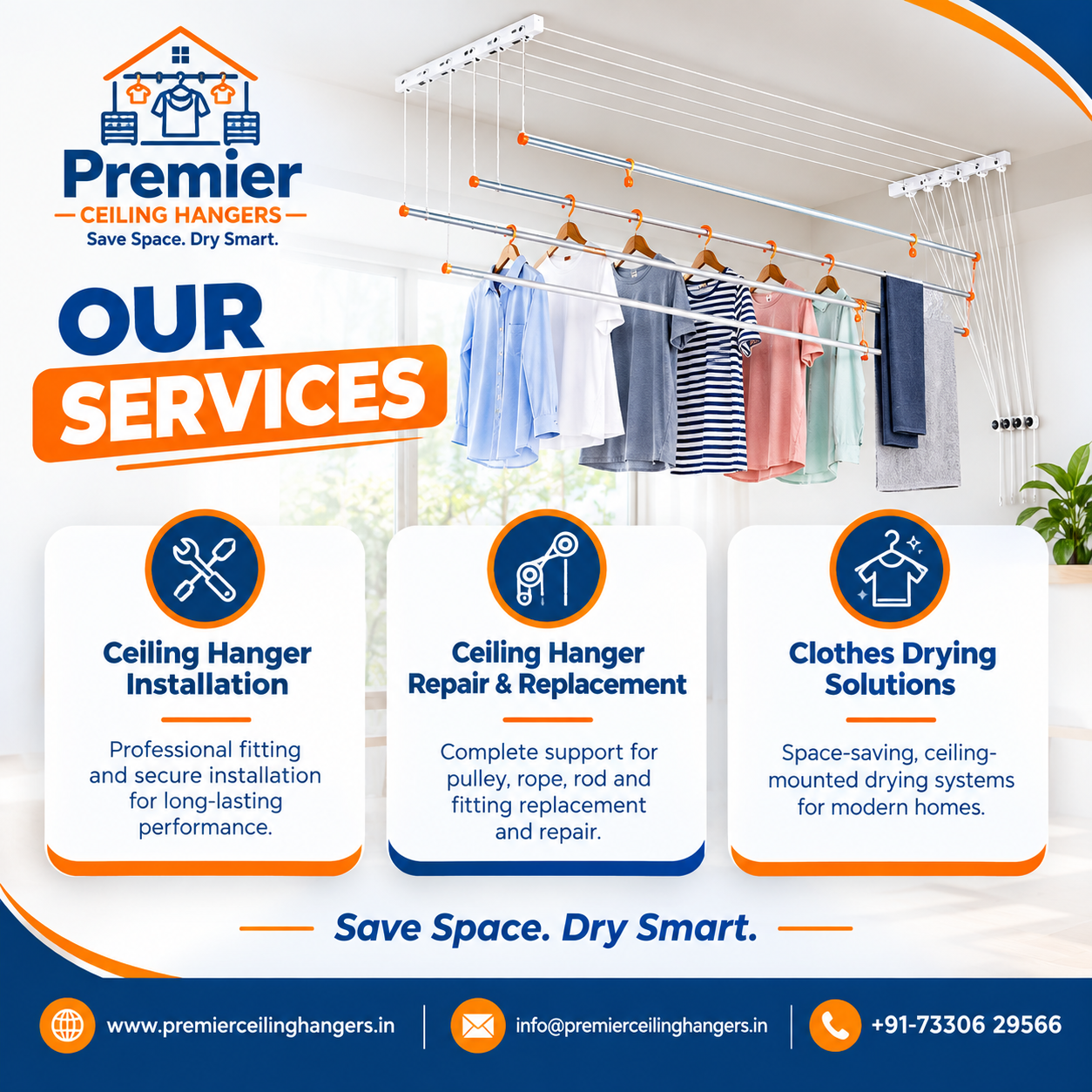 Ceiling Mounted Clothes Drying Racks in Kukatpally – A Smart Solution for Modern Homes